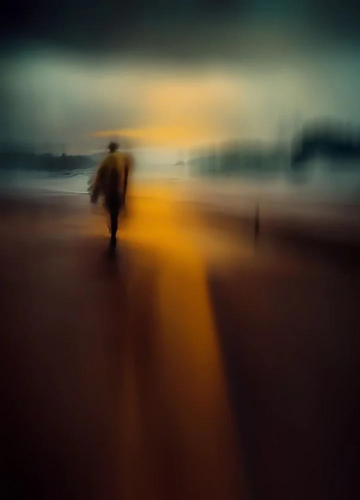 Solitary Figure in Golden Light - ICM Photography - Humans in