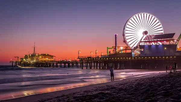 Santa Monica Pier Sunset by DEE POTTER