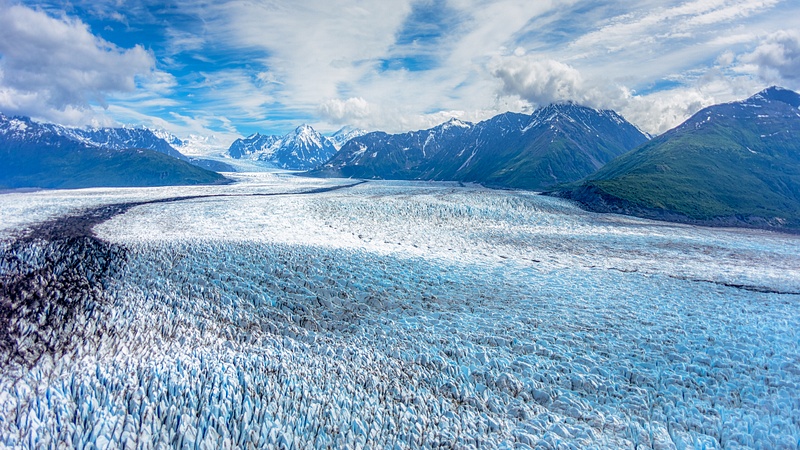 Knik River Glacier Aerial - Alaska