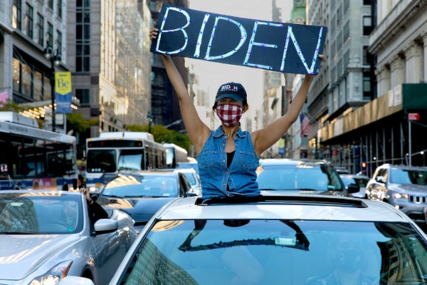 Election called for Biden, New York, November 2020 - Politics: Voting - Justine Kirby Photography