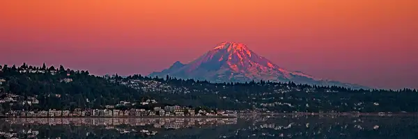 Alki Pt. - Mt. Rainier Sunset 12x36 with reflection.jpg...