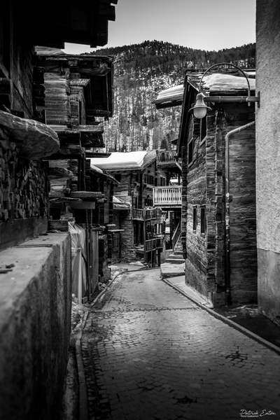 Zermatt Old Town - Black &amp; White - Patrick Eaton Photography  