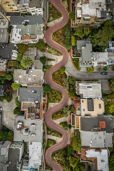 Lombard Street Aerial View by Clifton Haley