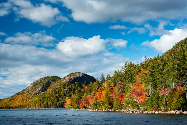 Fall color on hills - Maine Acadia Park - Kirit Vora Photography  