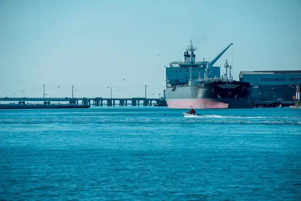 Tanker, Galveston Bay by Taoofthelens