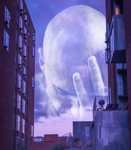 cloudface in the alley - Photoshopped - Jan Molin