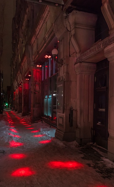 Dotted Sidewalk - A walk at night in ... Montreal - Luc Jean Photography