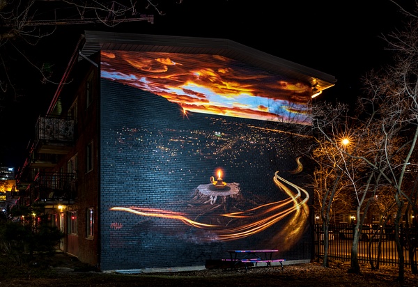 Murale - A walk at night in ... Montreal - Luc Jean Photography