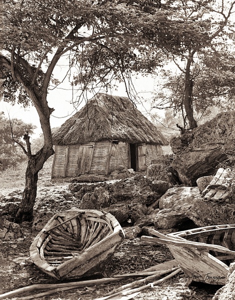 Fisherman's cottage on the island of Tortuga - Haiti in the 1970s - Sean Finnigan Photo