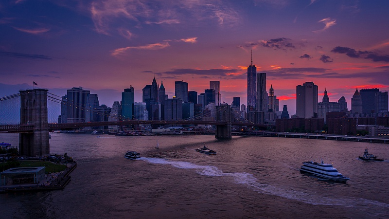 Lower Manhattan Brooklyn Bridge (Sunset) 2