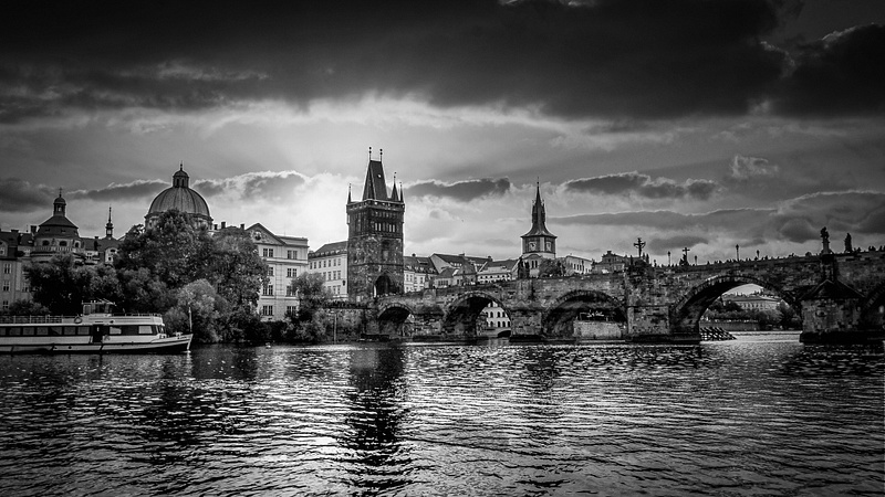 Golden Prague in Black and White