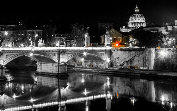 A view towards St. Peter's Basilica, The Vatican, Rome - Black and White - Arian Shkaki Photography  