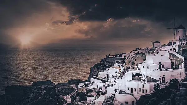 Moody Sunset, Oia, Santorini by Arian Shkaki