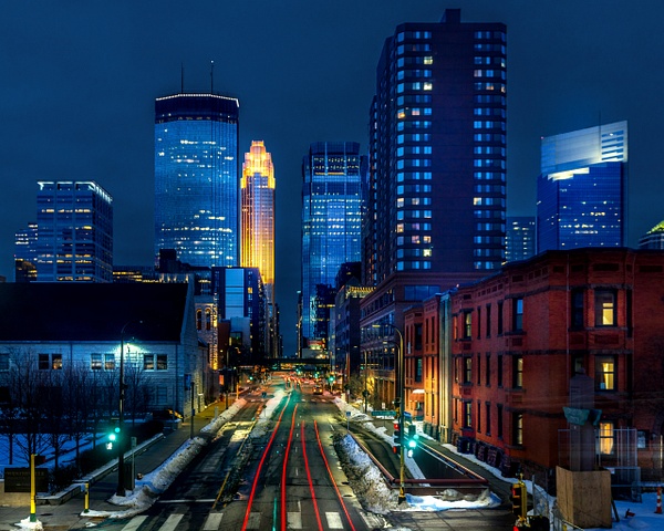 Downtown Minneapolis Minnesota at Dusk - Minneapolis and Minnesota - Bill Frische Photography 