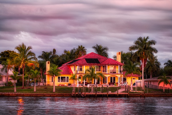 House in Cape Coral at Sunset - Key West, Florida - Bill Frische Photography 