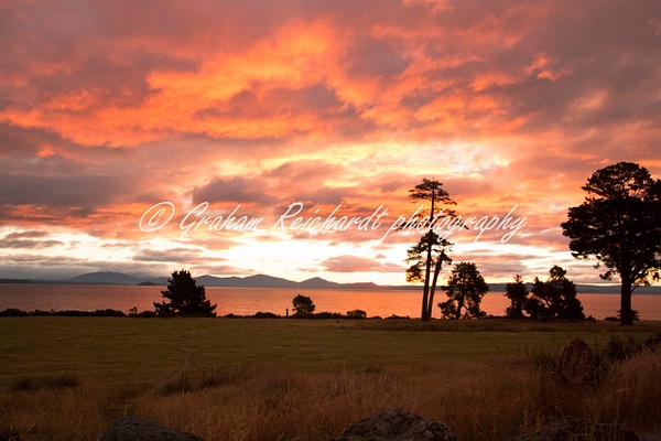 Sunset over lake Taupo  6 - Sunsets - Graham Reichardt