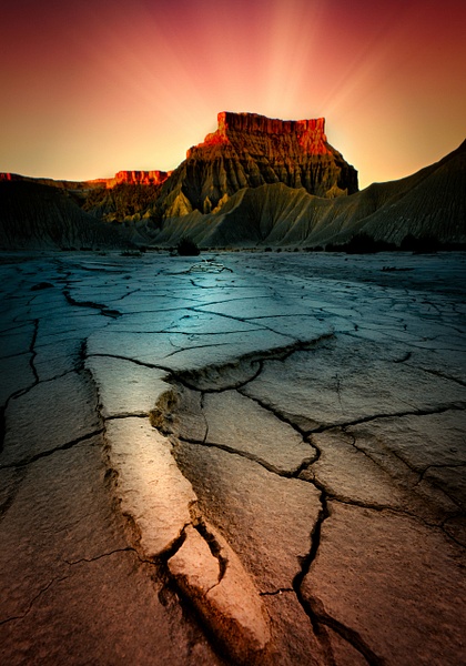 Cracked Earth Sunset, Utah - Landscape - Peter Aragone