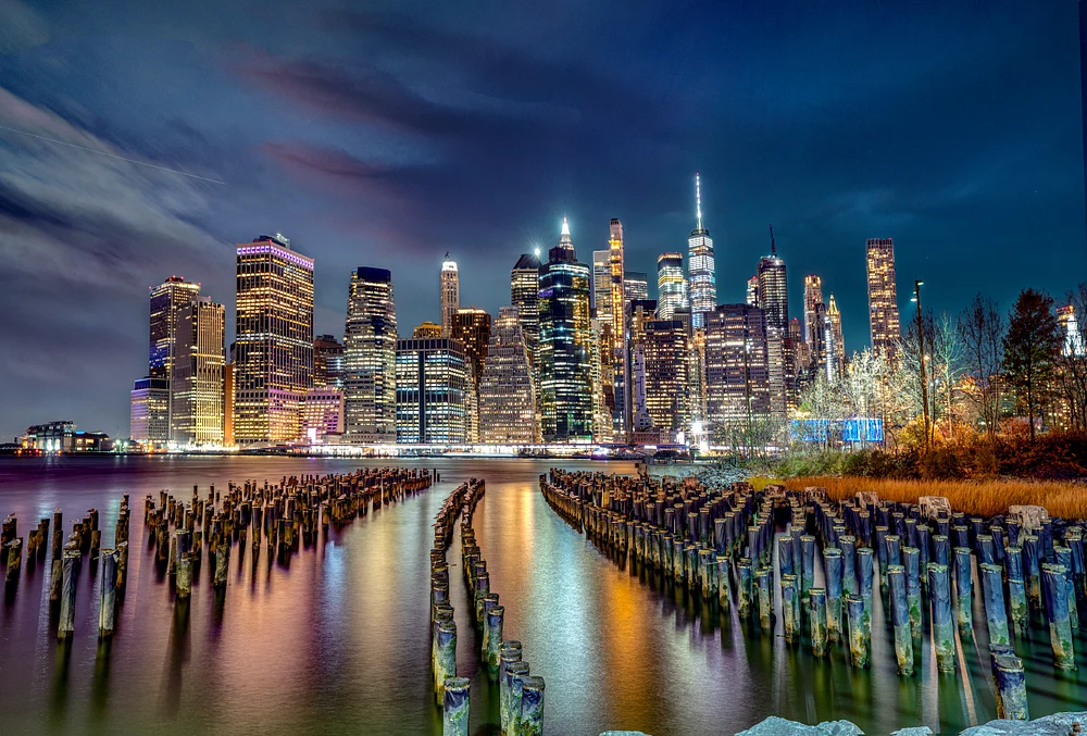 Lower Manhattan-DUMBO-Night-Brooklyn