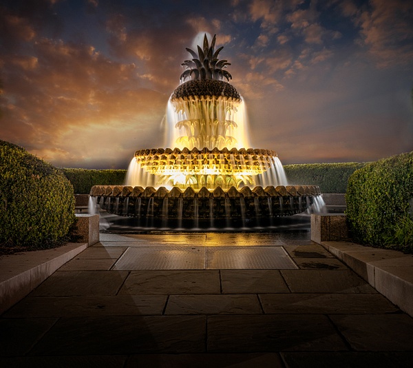 Pineapple Fountain, Waterfront Park, Charleston SC - Low Country - Peter Aragone