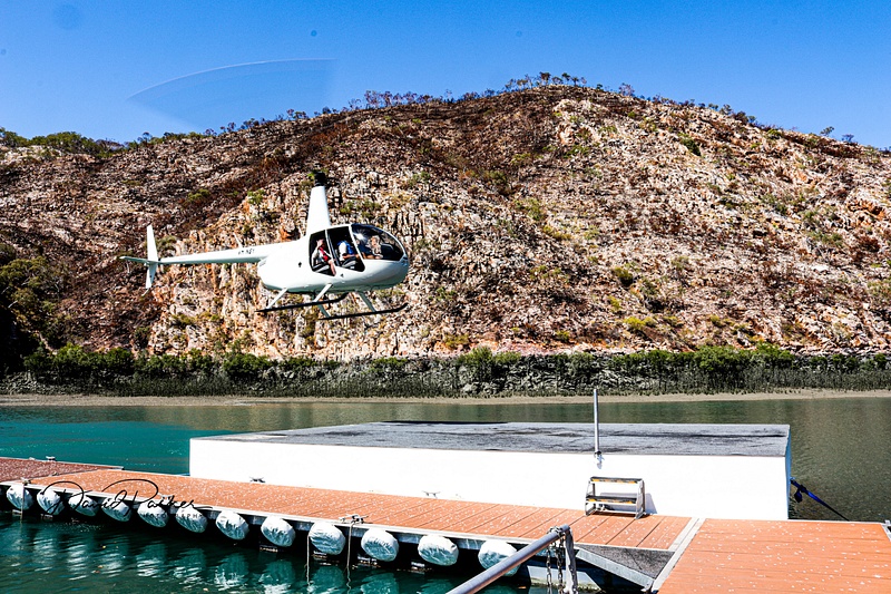 Helicopter Landing at the Floating Hotel