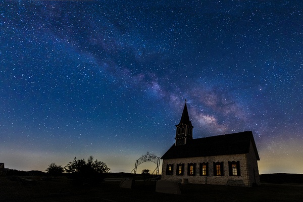St. Olaf Kirke Under the Milky Way - John Roberts - Clicking With Nature®