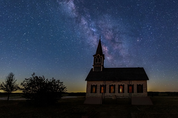 St. Olaf Kirke - Milky Way - John Roberts - Clicking With Nature® 