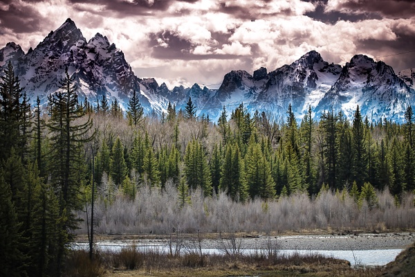 May_2022_Gallery_-_Tetons_in_blue_&amp;_golden_hour_clouds-_Original_filename - Bob Palmer Photographer