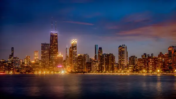 Chicago Skyline at Sunset by JohnDukesPhotography