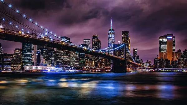 New York Skyline at Night by JohnDukesPhotography