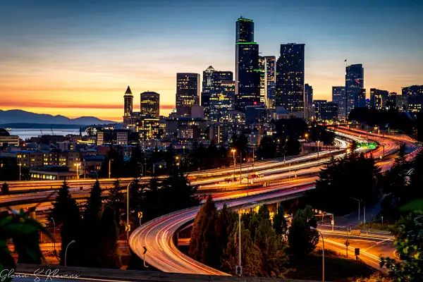 Seattle at Night by Glenn Klevens