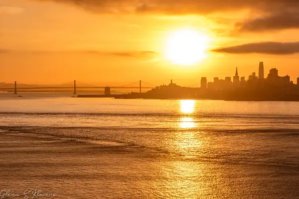 Golden Sunrise over San Francisco Bay by Glenn Klevens