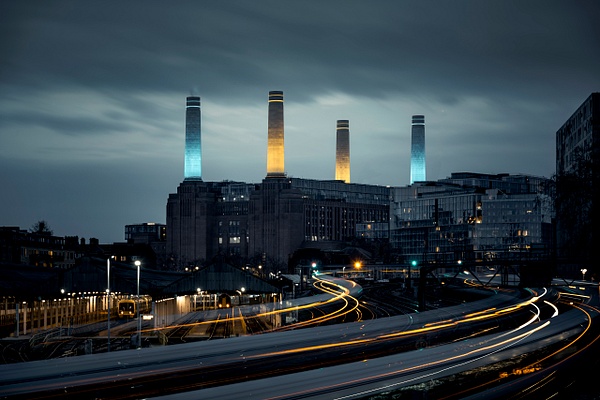 Battersea Power Station light trails - Architecture - Doug Stratton 