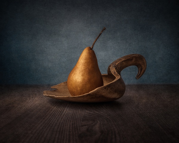 Pear on spoon
