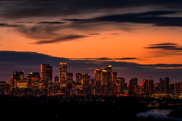 Summer Sunrise - Downtown Calgary Sunrise - City of Calgary - Yves Gagnon Photography 