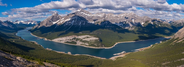 Panoramic view of Spray Lakes Reservoir, Canmore, Alberta, Canada - Panoramic - Yves Gagnon Photography 
