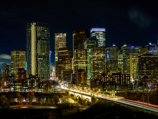 Downtown Calgary Dark, Stormy and Busy, Calgary, Alberta 2021 - City of Calgary - Yves Gagnon Photography  