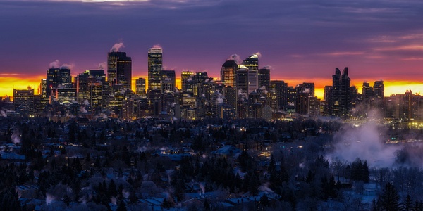 Fog Freezing Panoramic View City of Calgary December_ - City of Calgary - Yves Gagnon Photography 