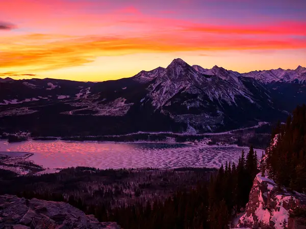 Barrier Lake Lookout Sunrise, Kananaskis, Alberta,...