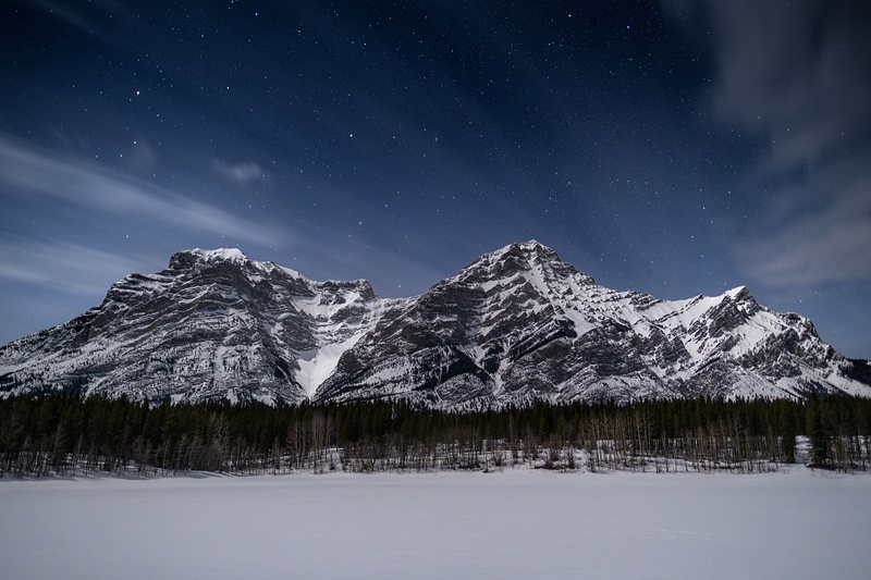 Night Sky Mount Kidd, Kananaskis, Alberta Canada
