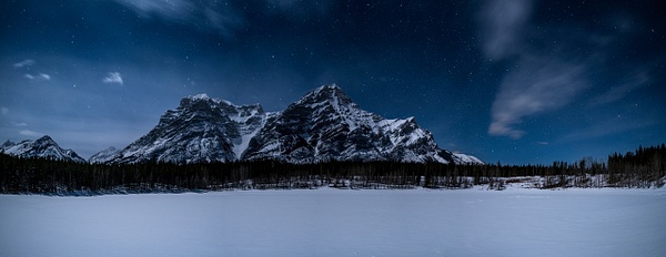 Panorama Night Sky Mount Kidd, Kananaskis, Alberta Canada - Panoramic - Yves Gagnon Photography 