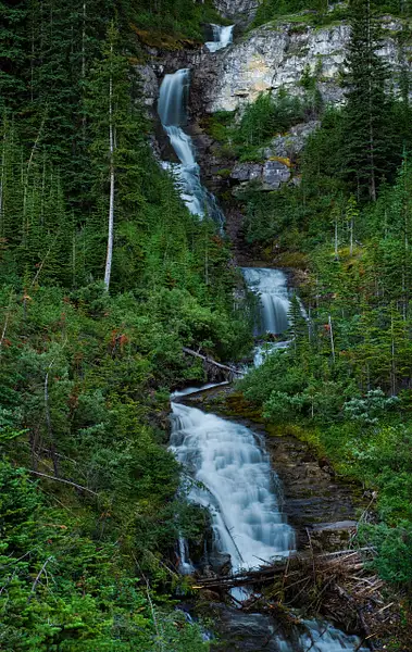 Waterfall going towards Mtn Bourgeau by Yves Gagnon