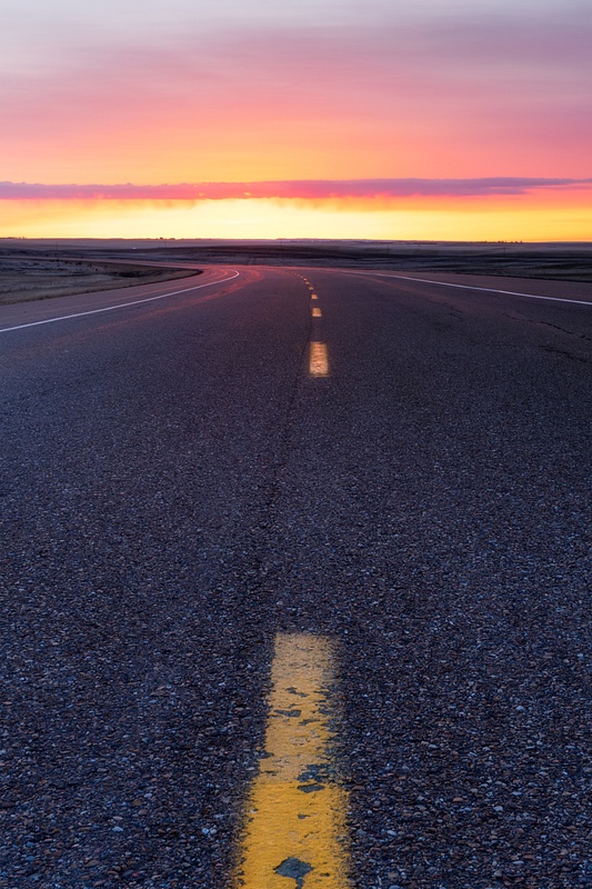 Vertical  Sunrise Highway 9 to Drumheller Badlands of Alberta, Dorothy Alberta