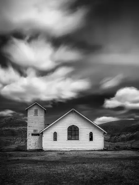 Historical Church  Badlands of Alberta, Canada by Yves...
