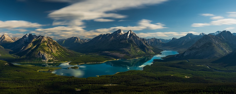 Panoramic long exposure Spray Lakes