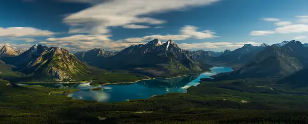Panoramic long exposure Spray Lakes by Yves Gagnon