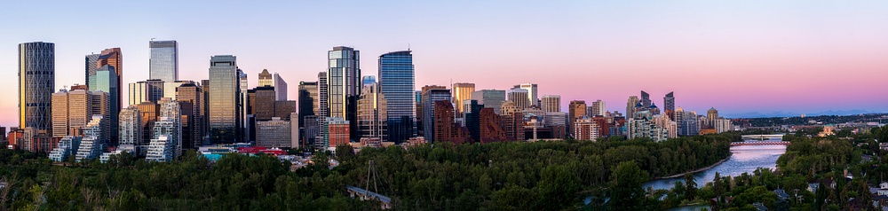 Panoramic Sunrise of the City of Calgary