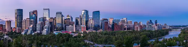 Blue and Pink Colors PAnoramic City of Calgary by Yves...