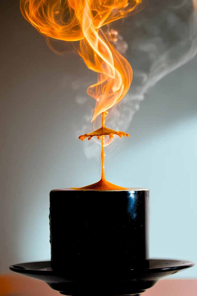 Captivating Water Drop Collision with Smoke and Flame Effects (SP7976)