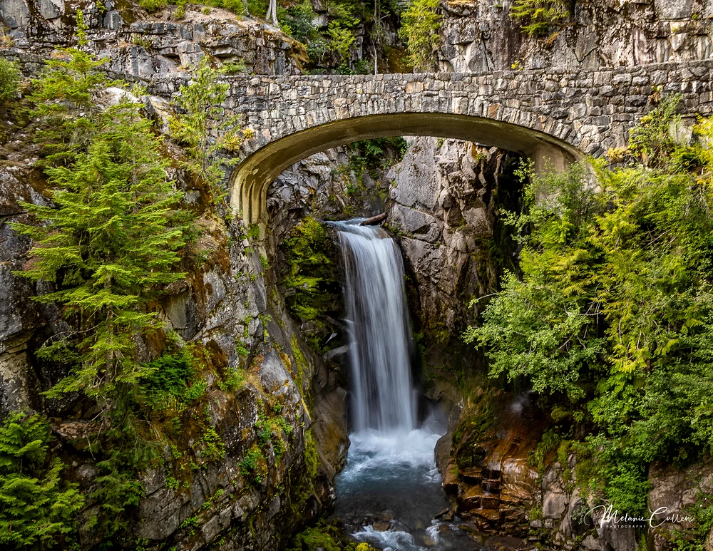 Rock Bridge and Waterfall Mt. Ranier NP