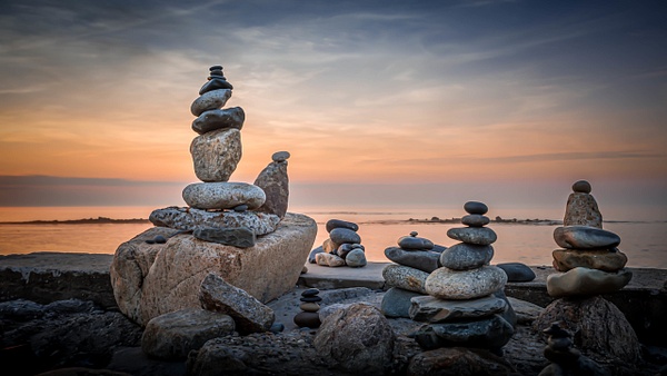 Wells-Maine-Sunset-Rock Sculpture - Landscapes - Guy Riendeau Photography 
